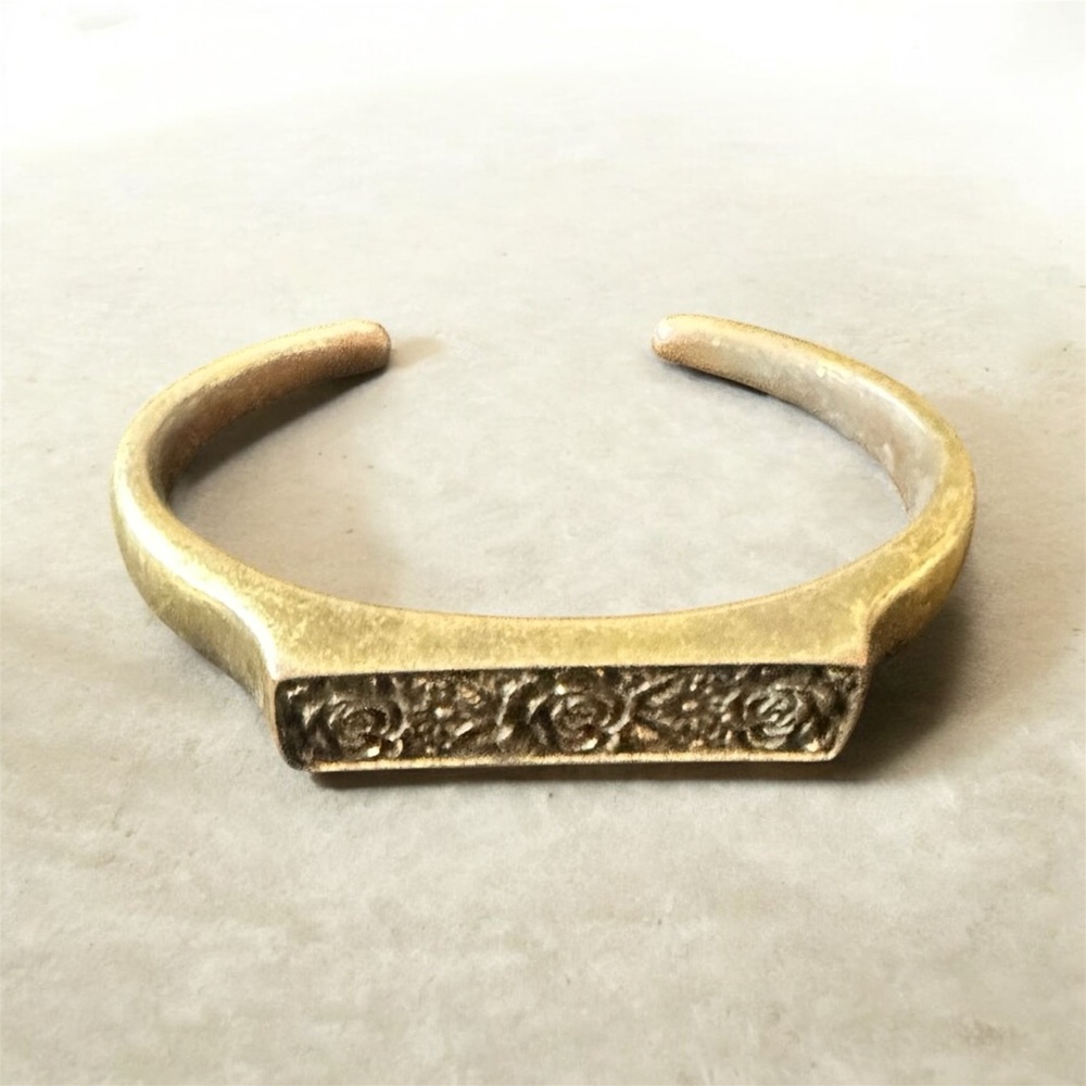 Vintage Lucky Brand Gold-Tone Floral Cuff Bracelet